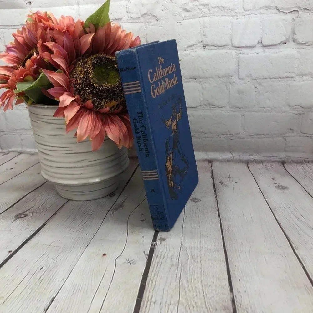 vtg 1950 hardback book California gold rush western americana history decor